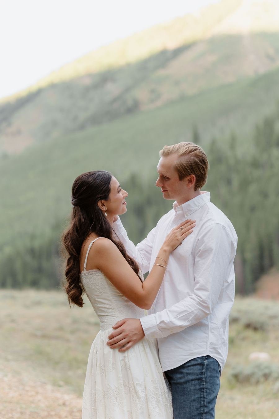 Valeria and Zachary embracing